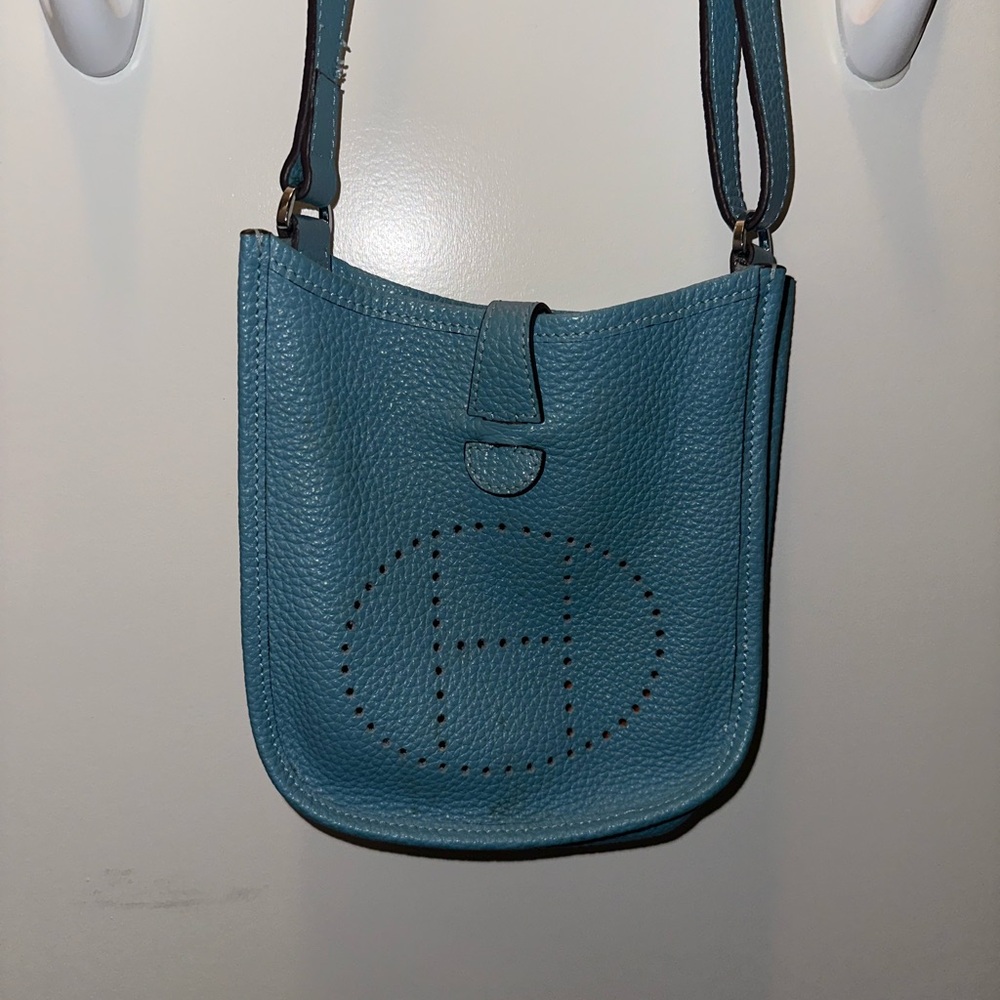 Hermes Evelyn turquoise blue cross body Bag